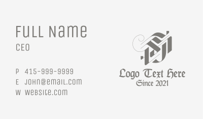 Calligraphy Letter S Business Card
