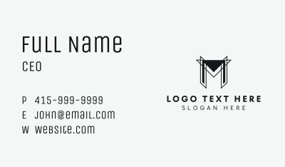 Professional Company Letter M Business Card Image Preview