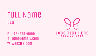 Pink Butterfly Letter H Business Card Image Preview