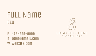Business Calligraphy letter E Business Card Image Preview