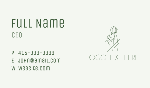 Luxurious Gemstone Hand Business Card Design Image Preview