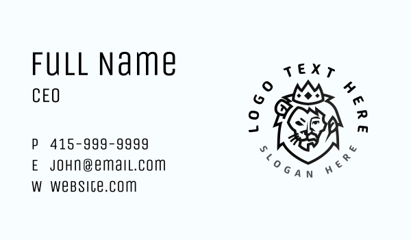 Minimalist Lion King Crown Business Card Design Image Preview