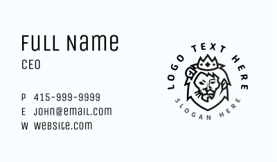 Minimalist Lion King Crown Business Card Image Preview