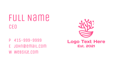 Minimalist Pink Coral  Business Card Image Preview