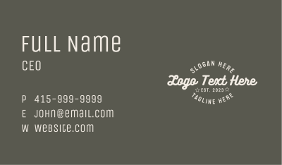 Generic Boutique Wordmark Business Card Image Preview