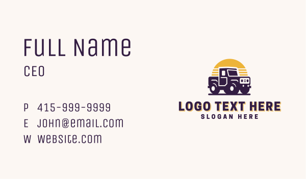 Off Road Vehicle Truck Business Card Design Image Preview