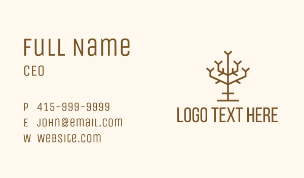 Simple Tree Branch Business Card Design Image Preview