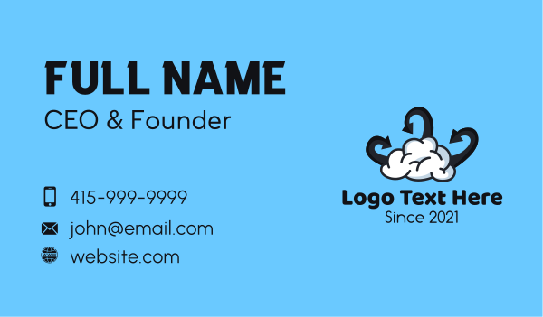 Brain Cloud Arrow Business Card Design