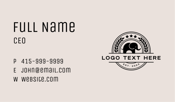 Wildlife Nature Elephant Business Card Design Image Preview