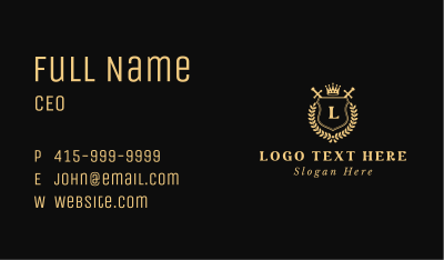 Royal Crown Sword Lettermark Business Card Image Preview