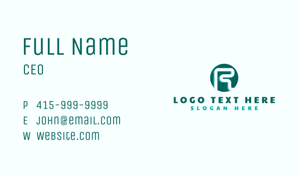 Geometric Circle Maze Letter R Business Card Design Image Preview