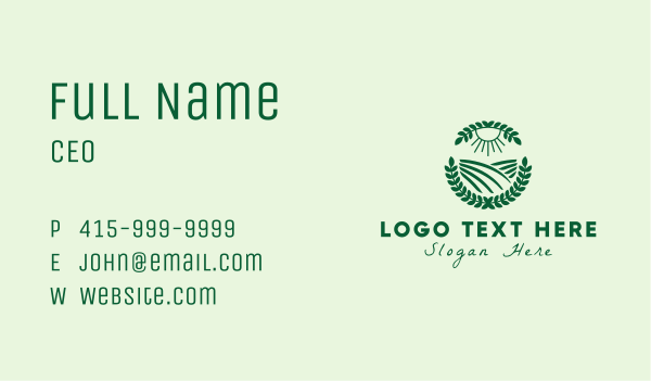 Countryside Farm Wreath Business Card Design Image Preview