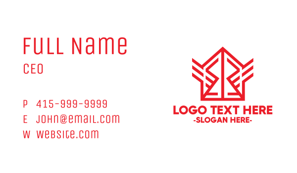 Red Winged House Business Card Design