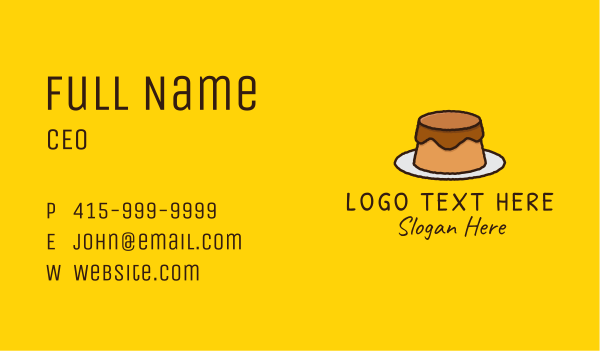 Cartoon Pudding Cake Business Card Design Image Preview