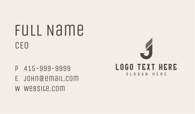 Modern Professional Letter J Business Card Image Preview