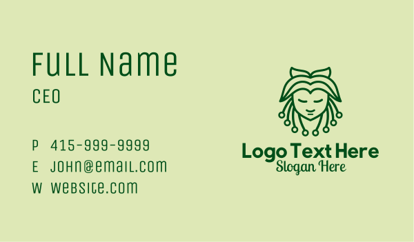 Green Nature Lady  Business Card Design Image Preview