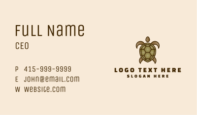 Brown Sea Turtle Business Card Image Preview