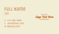 Retro Style Wordmark Business Card Image Preview