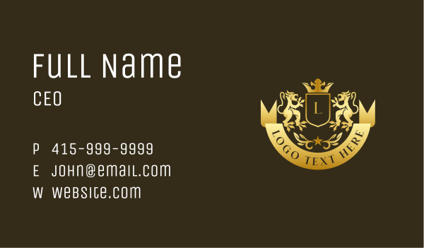 Lion Crown Crest Business Card Design Image Preview