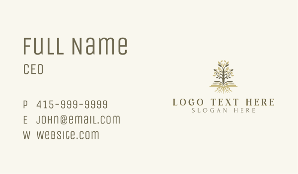 Learning Book Tree Business Card Design Image Preview