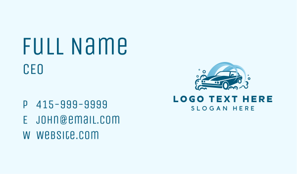 Clean Car Water Bubbles Business Card Design Image Preview