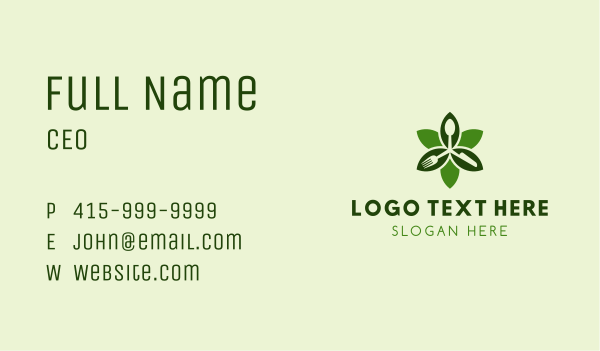 Green Kitchen Utensils Business Card Design Image Preview