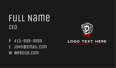 Bowtie Hair Skull Business Card Image Preview