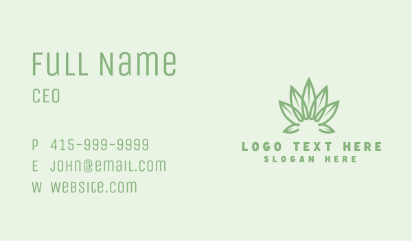 Organic Cannabis Leaf Business Card Design Image Preview