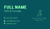 Green Flower Line Art Business Card Design