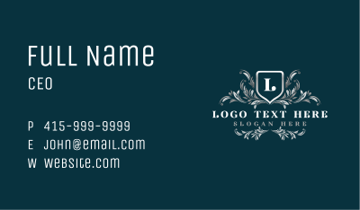 Shield Floral Insignia Business Card Image Preview