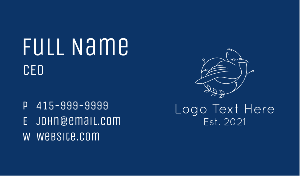 Blue Jay Bird Line Art Business Card Design Image Preview