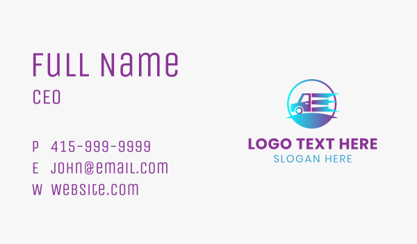 Fast Moving Truck Business Card Design Image Preview