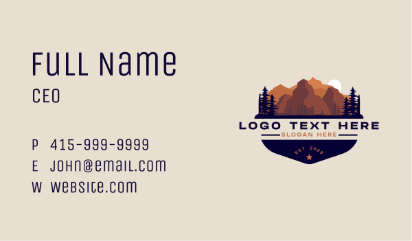Mountain Hiking Camping Business Card Design Image Preview
