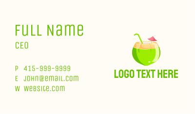 Fresh Coconut Juice  Business Card Image Preview