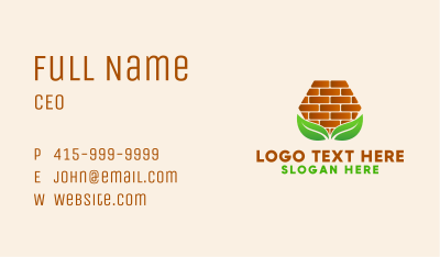 Eco Construction Brick Business Card