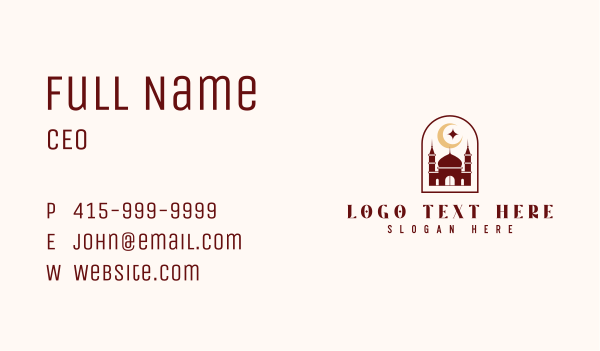 Religious Muslim Mosque Business Card Design Image Preview