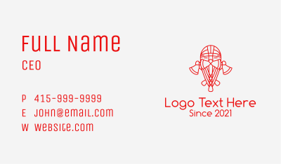 Red Axe Warrior  Business Card Image Preview