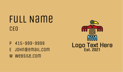 Aztec Bird Cave Drawing Business Card Image Preview