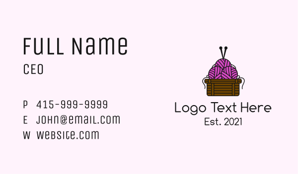 Yarn Ball Basket  Business Card Design Image Preview