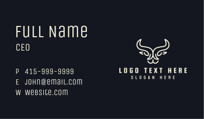 White Ox  Mascot Business Card Image Preview