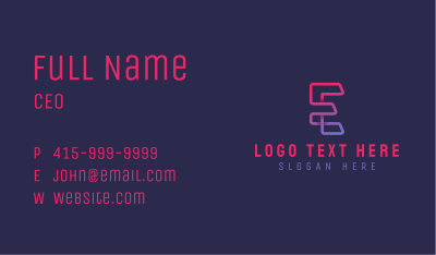Gradient Cyber Letter E Business Card Image Preview