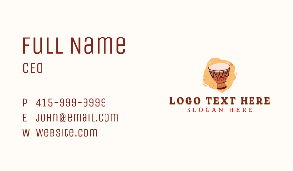 African Drum Instrument Business Card Design Image Preview