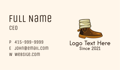Classic Winter Boots Business Card Image Preview