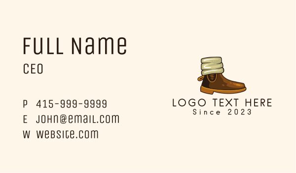 Classic Winter Boots Business Card Design Image Preview