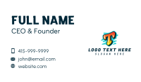 Funky Graffiti Letter T Business Card Image Preview