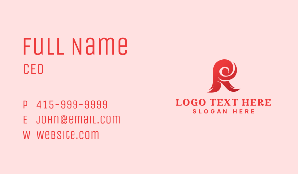 Curly Stylish Fashion Business Card Design Image Preview