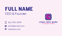 Digital Icon Letter C Business Card Design