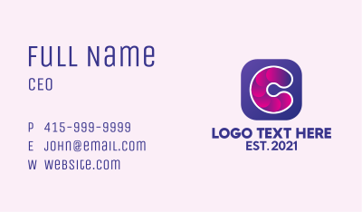Digital Icon Letter C Business Card
