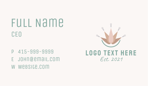 Flower Acupuncture Therapy Business Card Design Image Preview