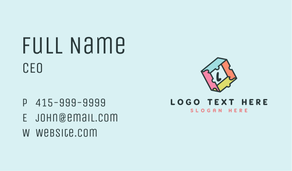 Puzzle Box Playground Business Card Design Image Preview